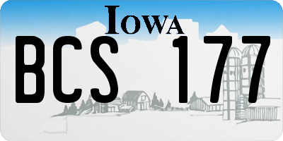 IA license plate BCS177