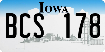 IA license plate BCS178