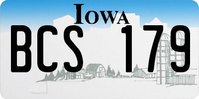 IA license plate BCS179