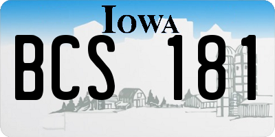 IA license plate BCS181