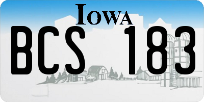 IA license plate BCS183