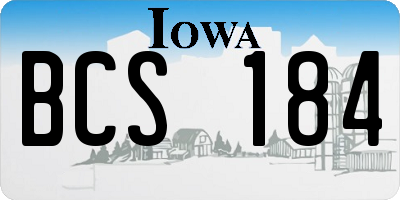 IA license plate BCS184