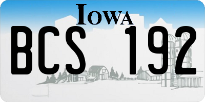 IA license plate BCS192