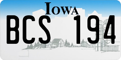 IA license plate BCS194