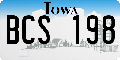 IA license plate BCS198