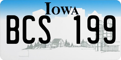 IA license plate BCS199