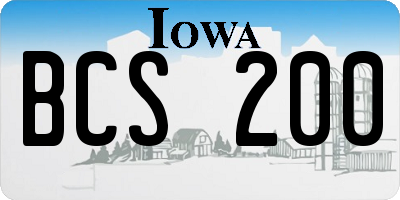 IA license plate BCS200