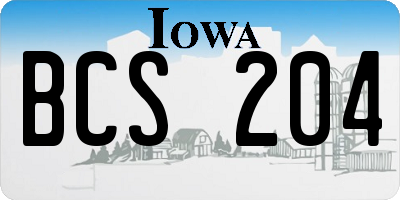 IA license plate BCS204