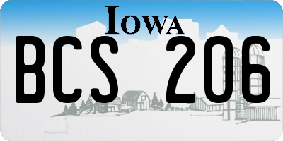 IA license plate BCS206