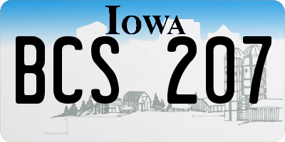 IA license plate BCS207