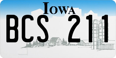 IA license plate BCS211