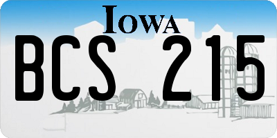 IA license plate BCS215