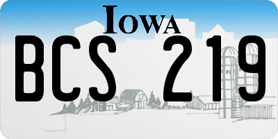 IA license plate BCS219
