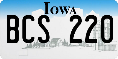 IA license plate BCS220