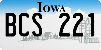 IA license plate BCS221