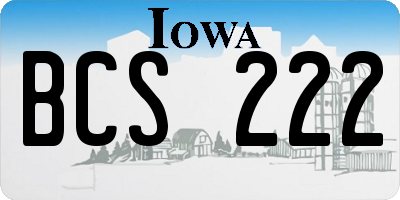 IA license plate BCS222