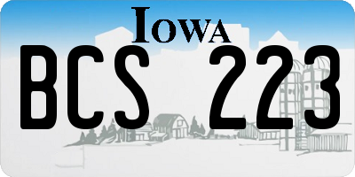 IA license plate BCS223