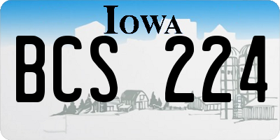 IA license plate BCS224