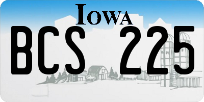 IA license plate BCS225