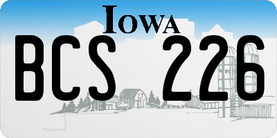 IA license plate BCS226