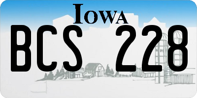 IA license plate BCS228