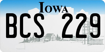 IA license plate BCS229