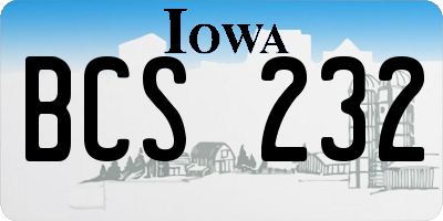 IA license plate BCS232