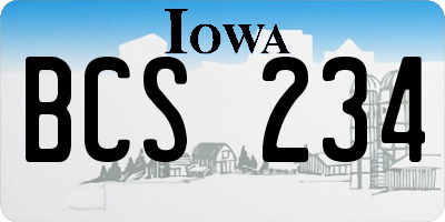 IA license plate BCS234