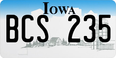 IA license plate BCS235