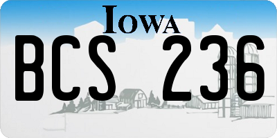 IA license plate BCS236