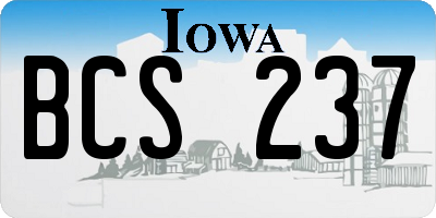 IA license plate BCS237