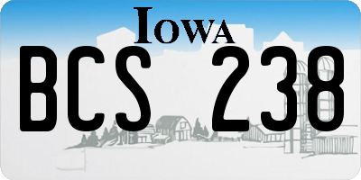 IA license plate BCS238