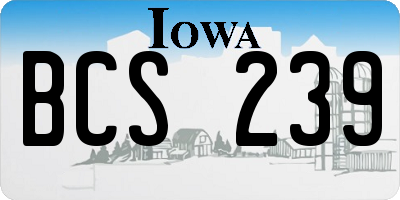 IA license plate BCS239