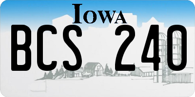 IA license plate BCS240