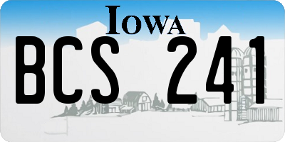 IA license plate BCS241