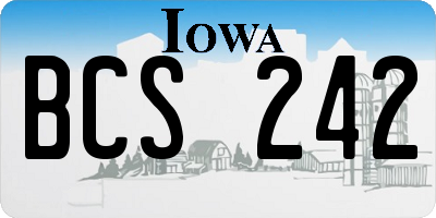 IA license plate BCS242