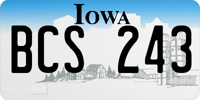 IA license plate BCS243