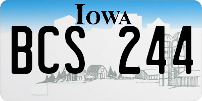 IA license plate BCS244