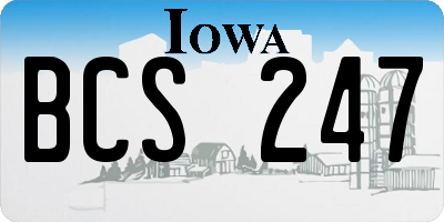 IA license plate BCS247