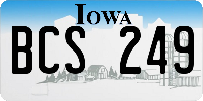 IA license plate BCS249