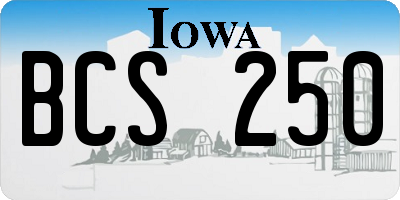 IA license plate BCS250