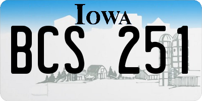 IA license plate BCS251