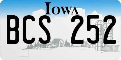 IA license plate BCS252