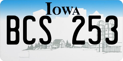 IA license plate BCS253