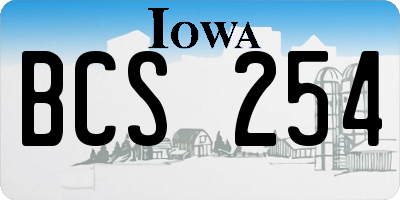 IA license plate BCS254