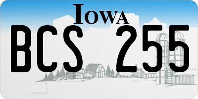 IA license plate BCS255