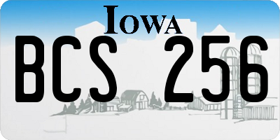 IA license plate BCS256
