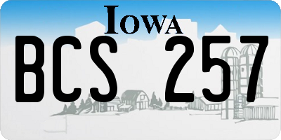 IA license plate BCS257