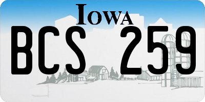 IA license plate BCS259