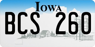 IA license plate BCS260
